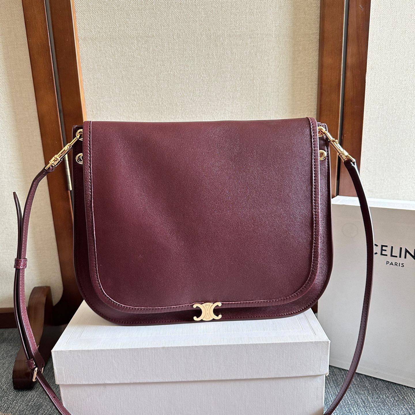 CELINE Soft Triomphe Besace Saddle Messenger Bag