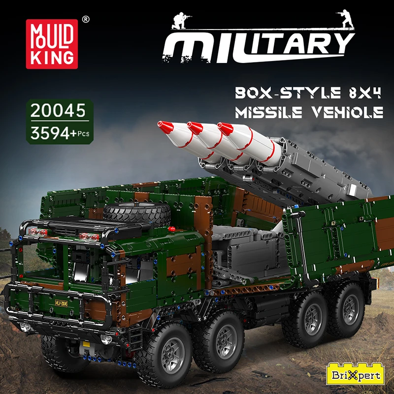 MOULD KING 20044 - Box Style 8x4 Missile Vehicle(Dynamic Version)