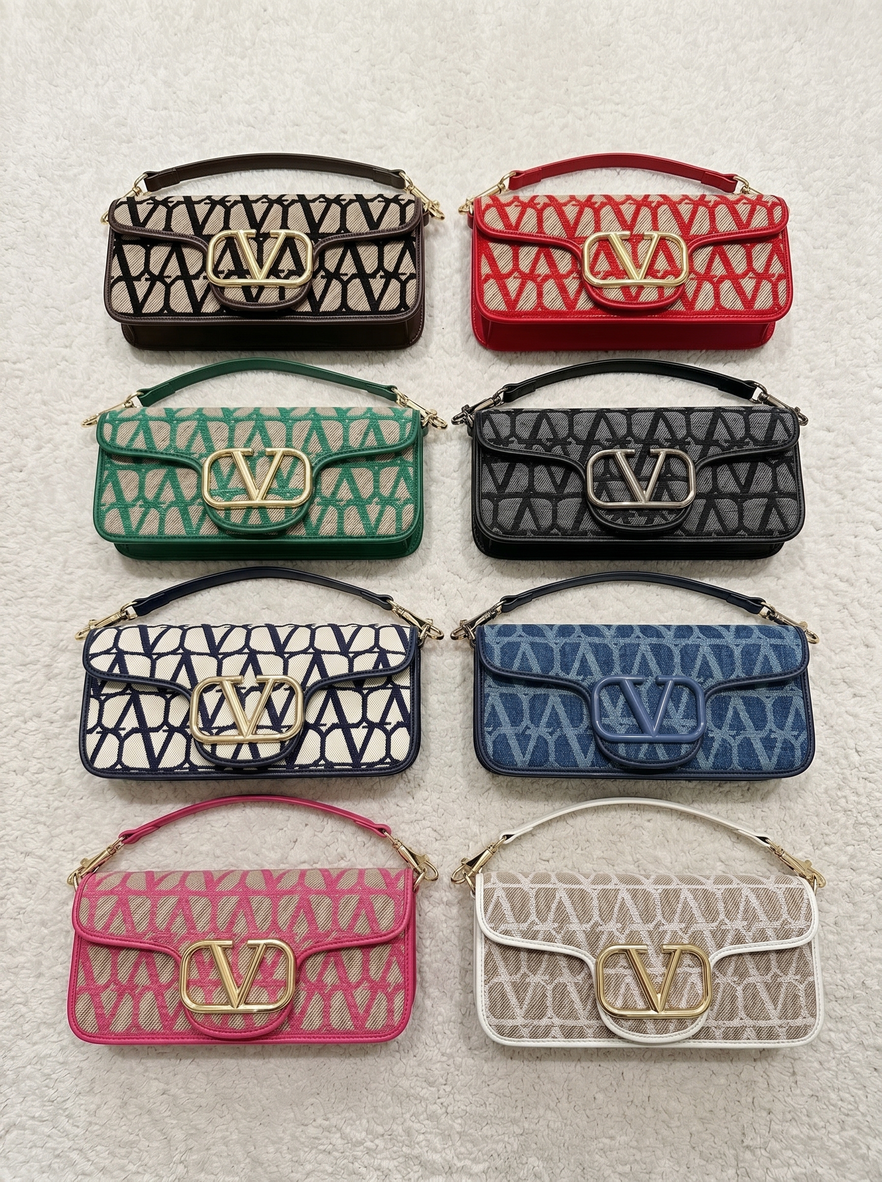 Valentino Locò Medium Toile Iconographe Jacques Canvas Gold VLogo Flap Horizontal Baguette Shoulder Bag - KAIROO