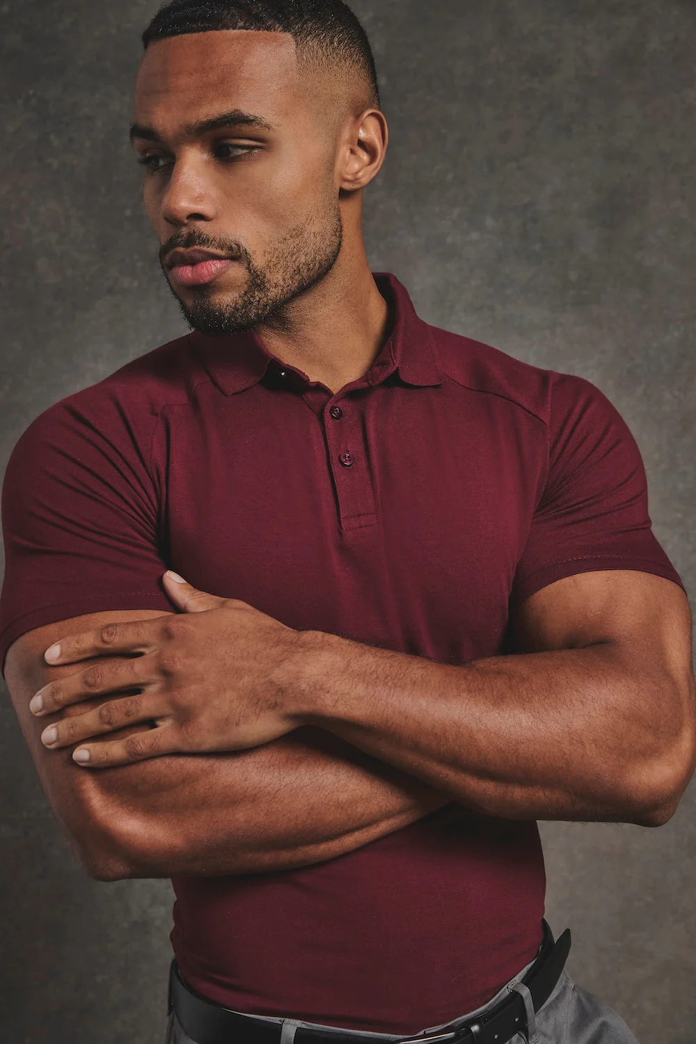 Athletic Fit Polo Shirt in Burgundy