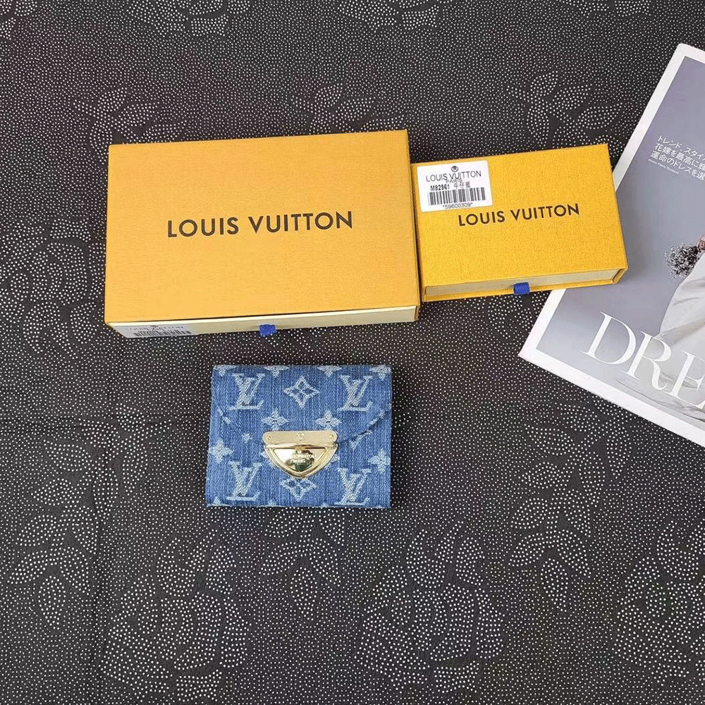 Louis Vuitton LV Monogram Jacquard Denim Money Clip （Mirror Quality）