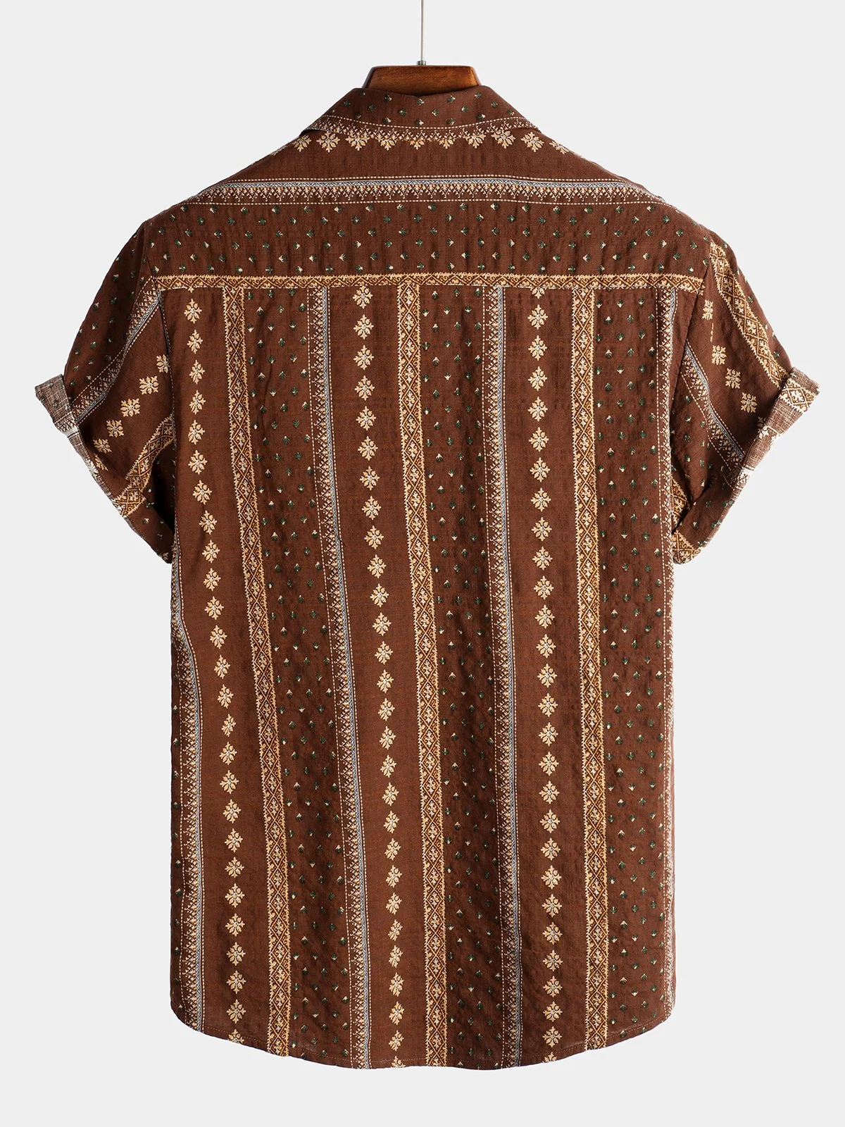Men's Retro Cotton Short Sleeve Shirt