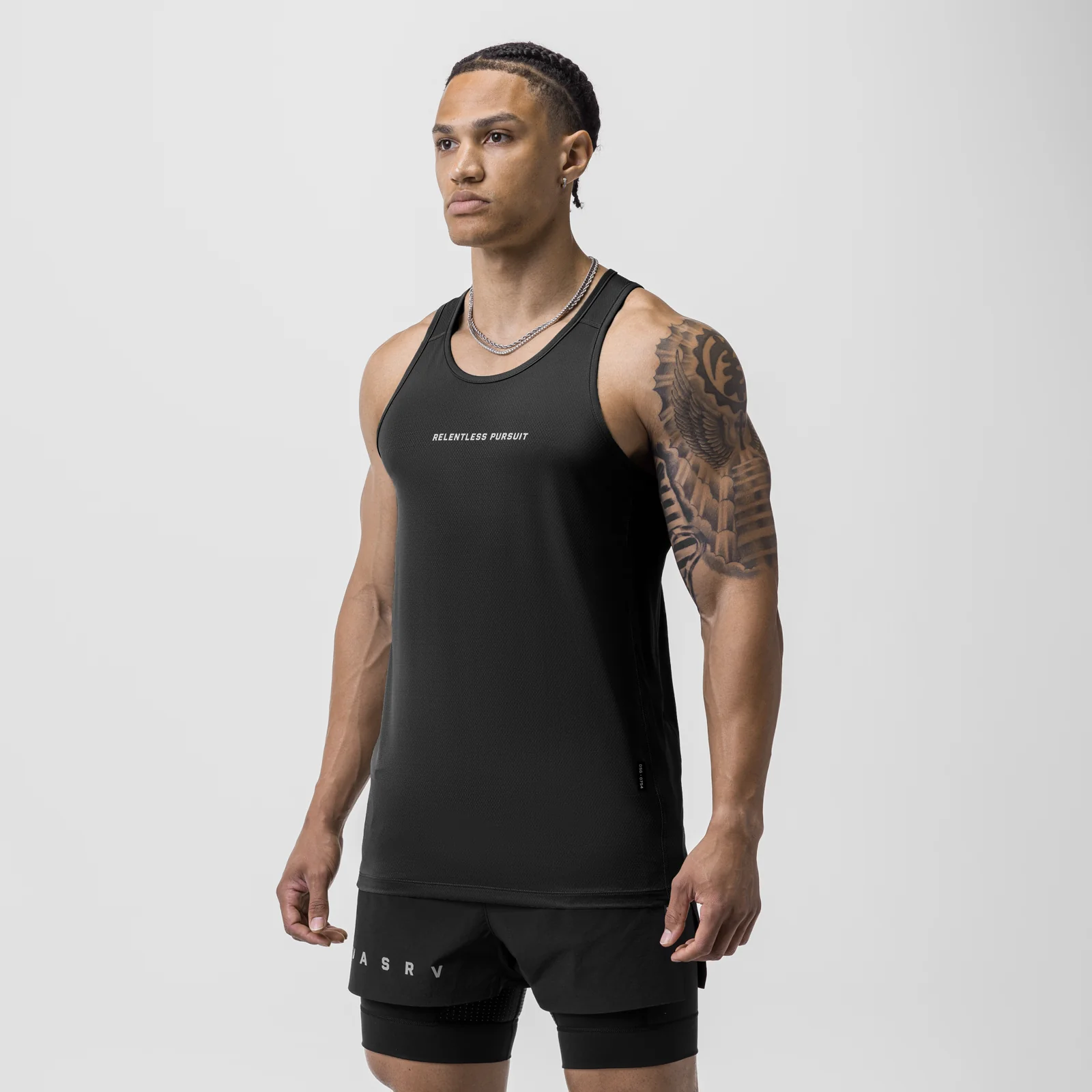 0754. AeroSilver Training Singlet - Black 