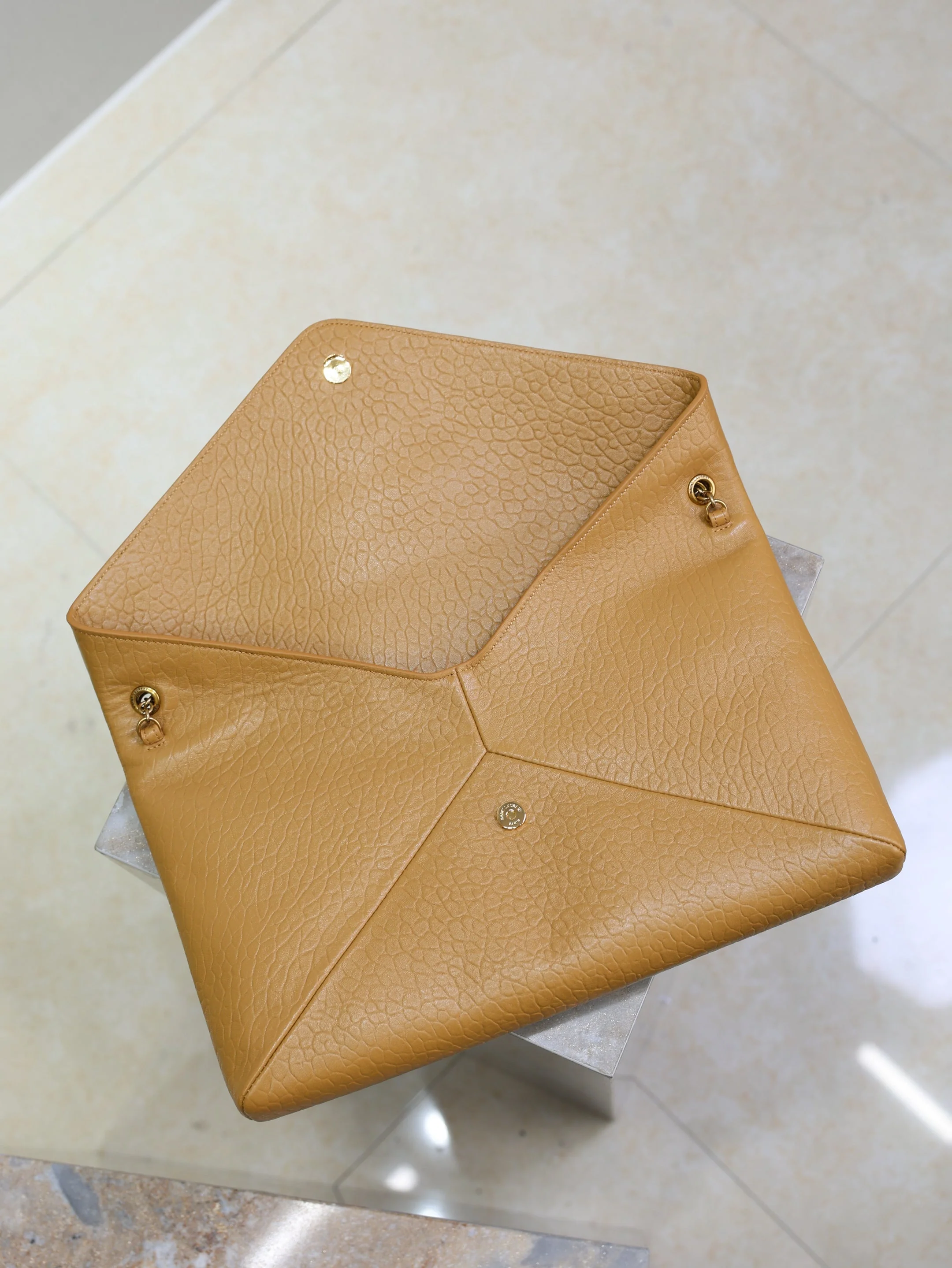 Saint Laurent YSL Cassandre **L Bag 35cm Light Brown Lambskin GHW