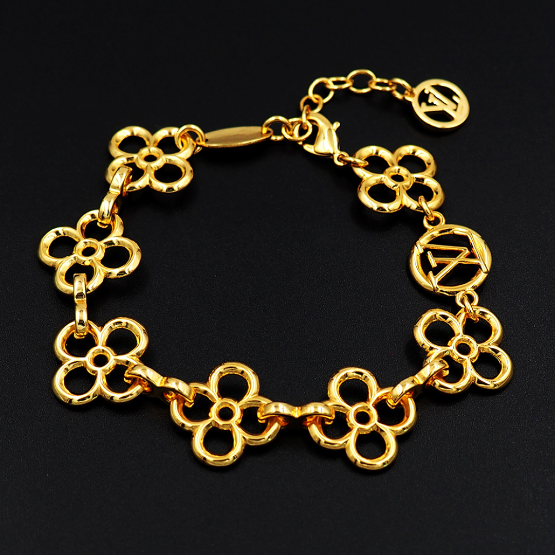 LV Charm and Monogram Gold Bracelet