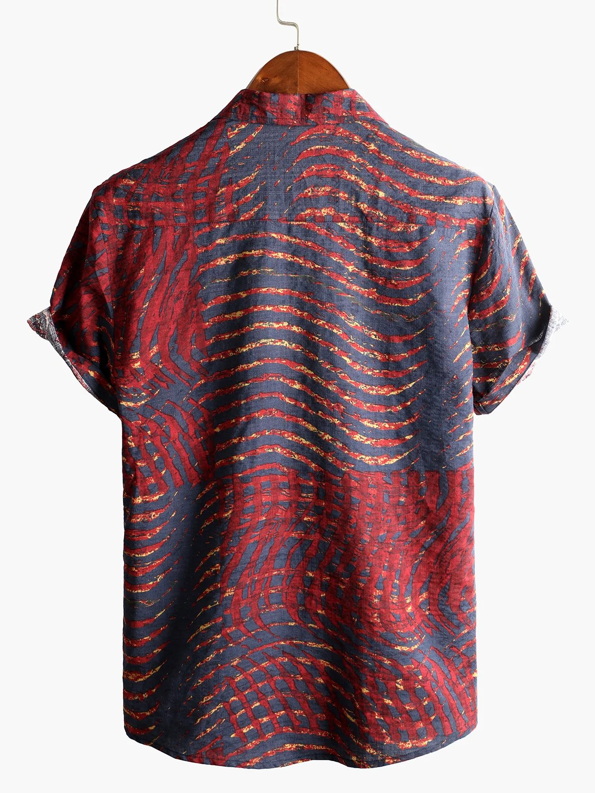 Men's Striped Print Short Sleeve Shirt