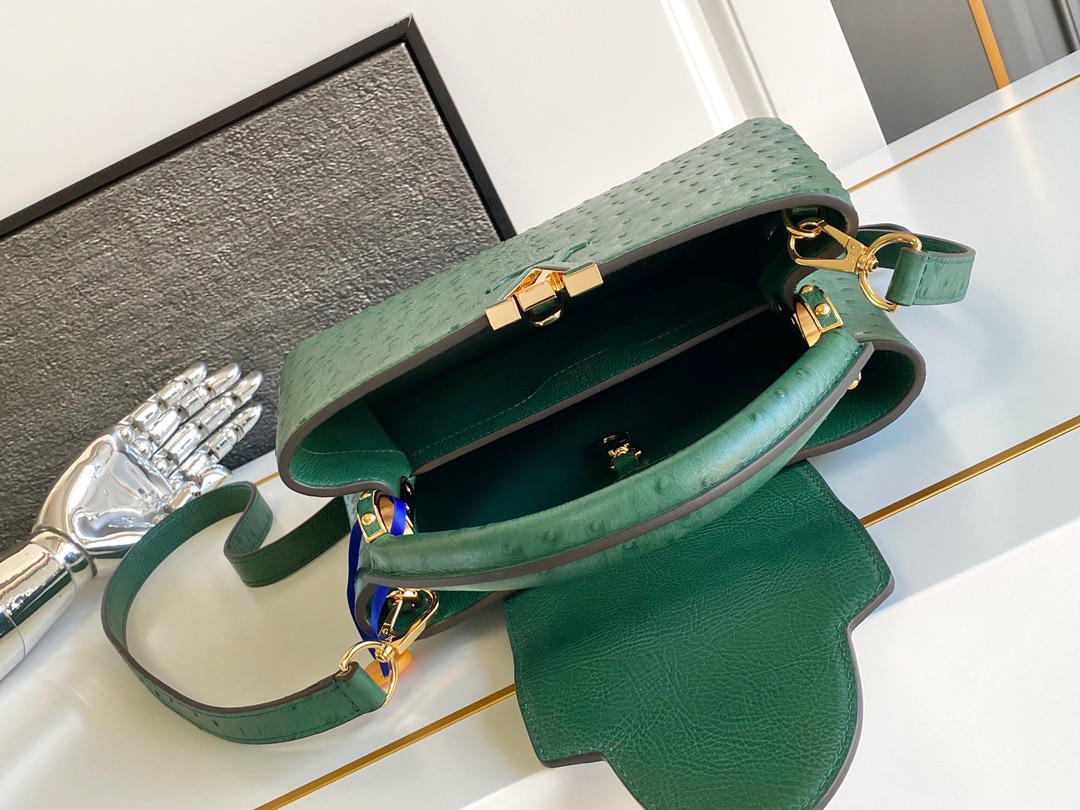 Louis Vuitton Bags lv grass green ostrich pattern handbag