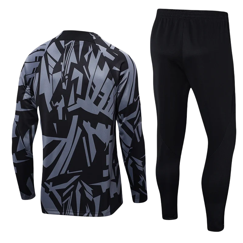 2024/2025 Paris Saint-Germain Half-Pull Training Suit Black Gray Football Shirt