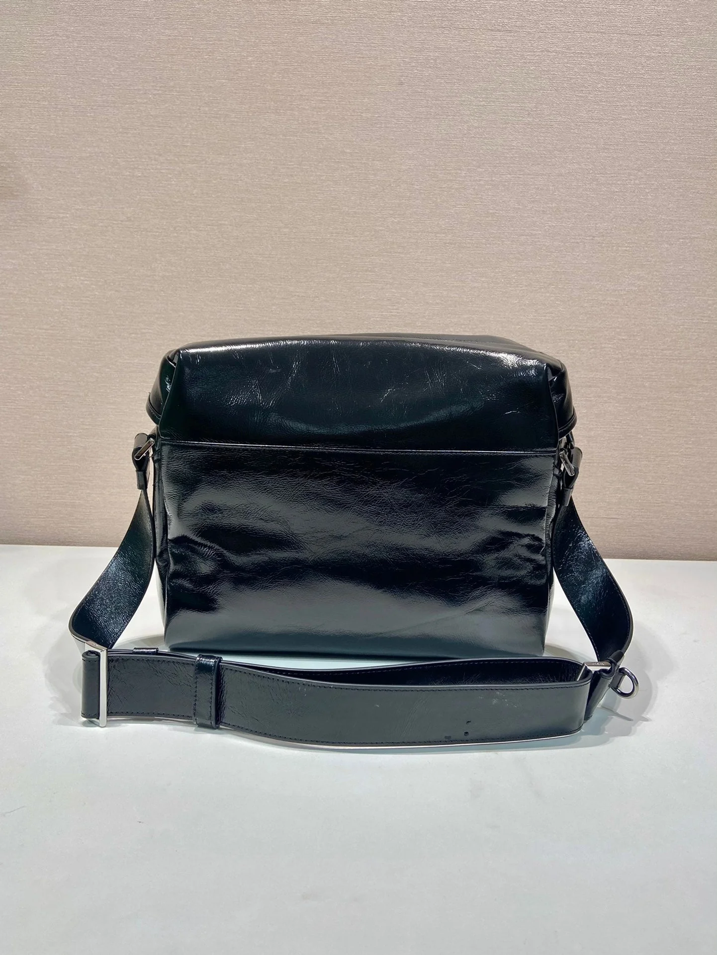 Prada CROSSBODY BAG 29 IN BLACK OIL WAX LAMBSKIN