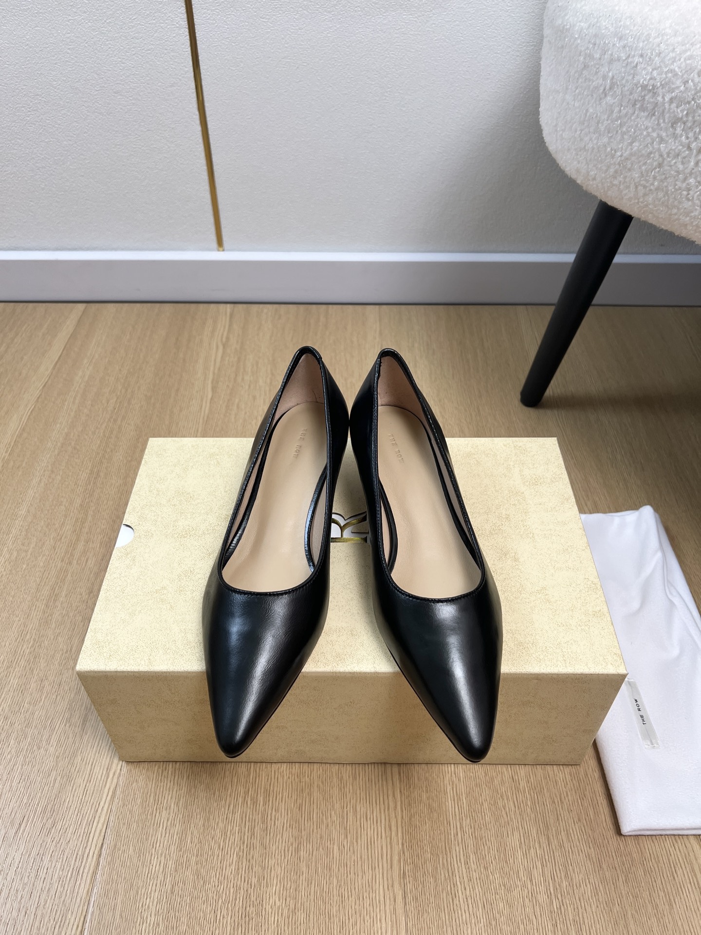 The Row Low Heel Leather Pump