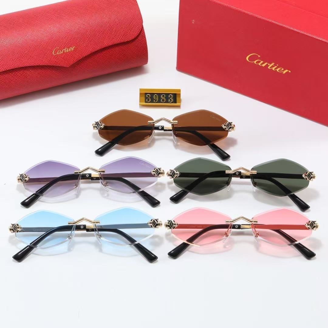 Cartier Metal Rimless Geometric Sunglasses Top quality - KAIROO