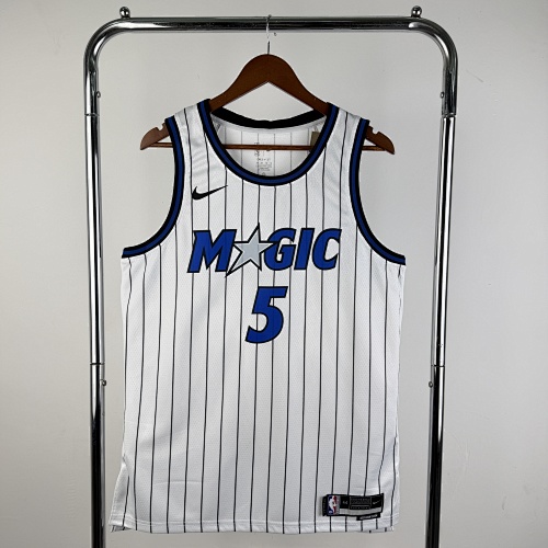 2026 Orlando Magic home court, white #5 Bencello S-2XL