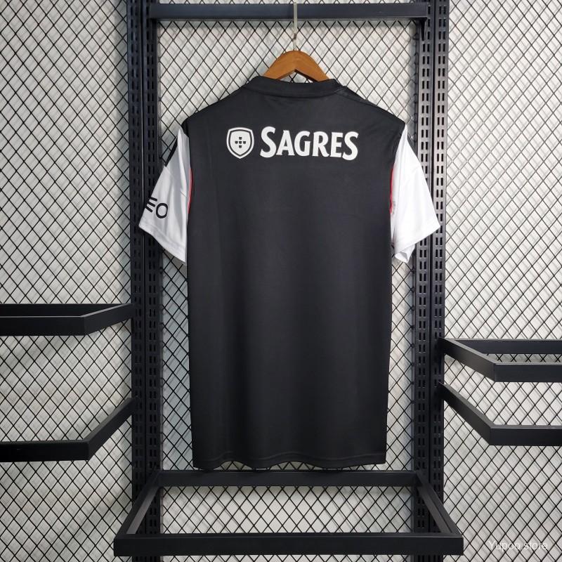 Retro 2013-14 Benfica Away Black/White Jersey S-2XL