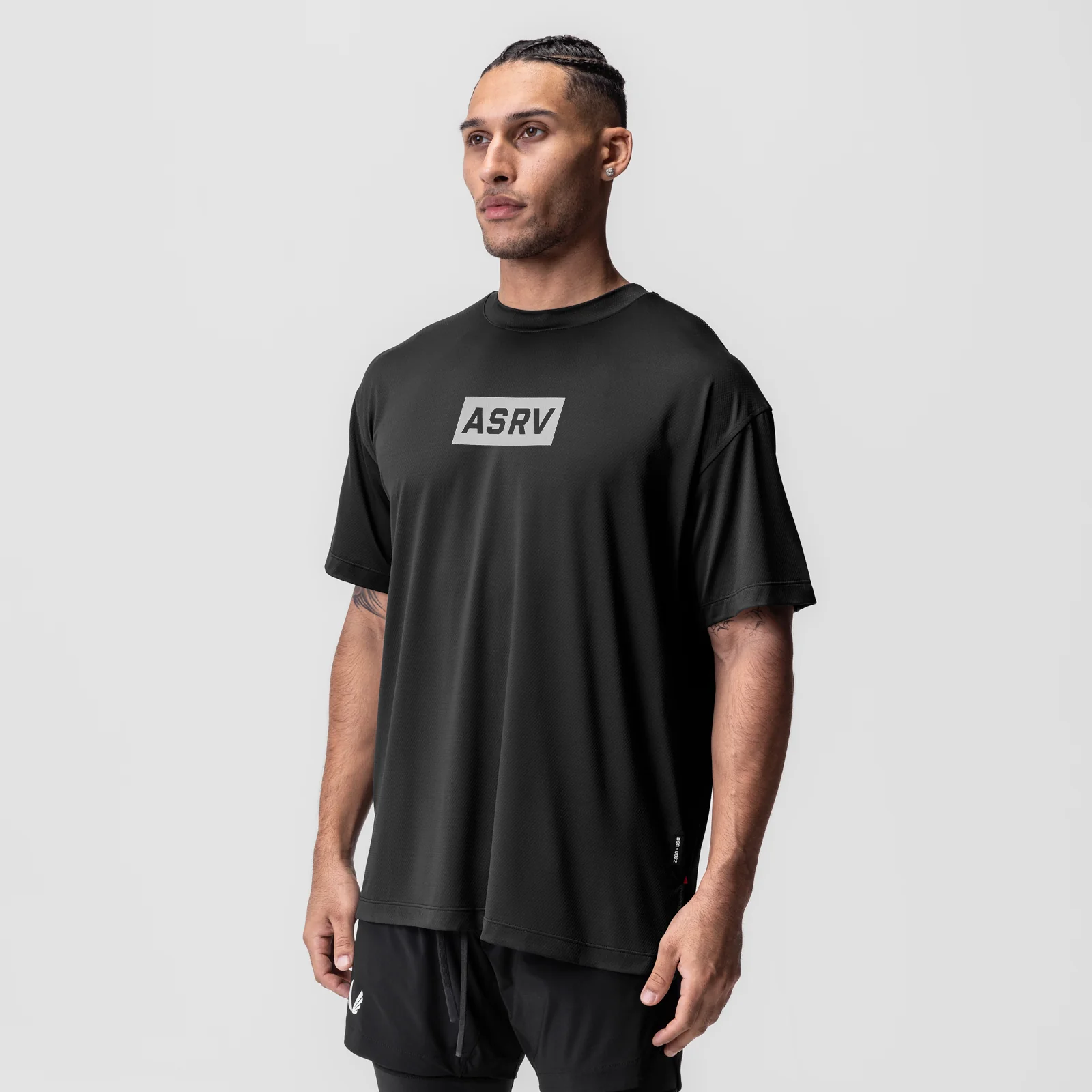 0822. AeroSilver Oversized Tee - Black 