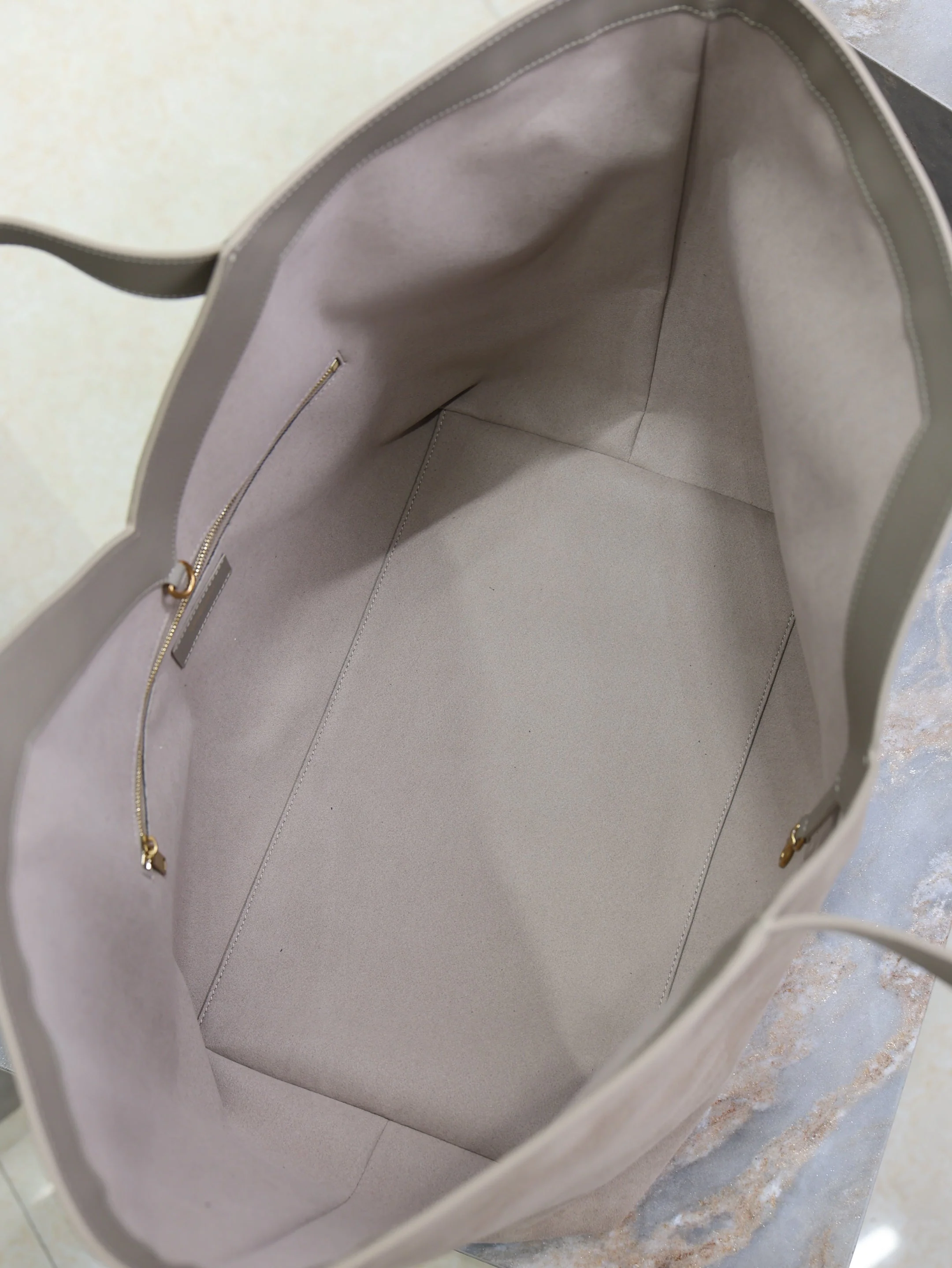 Saint Laurent YSL  Tote Bag Gray Suede