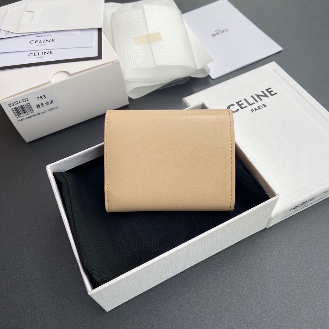 Celine Beige Triomphe Compact Wallet
