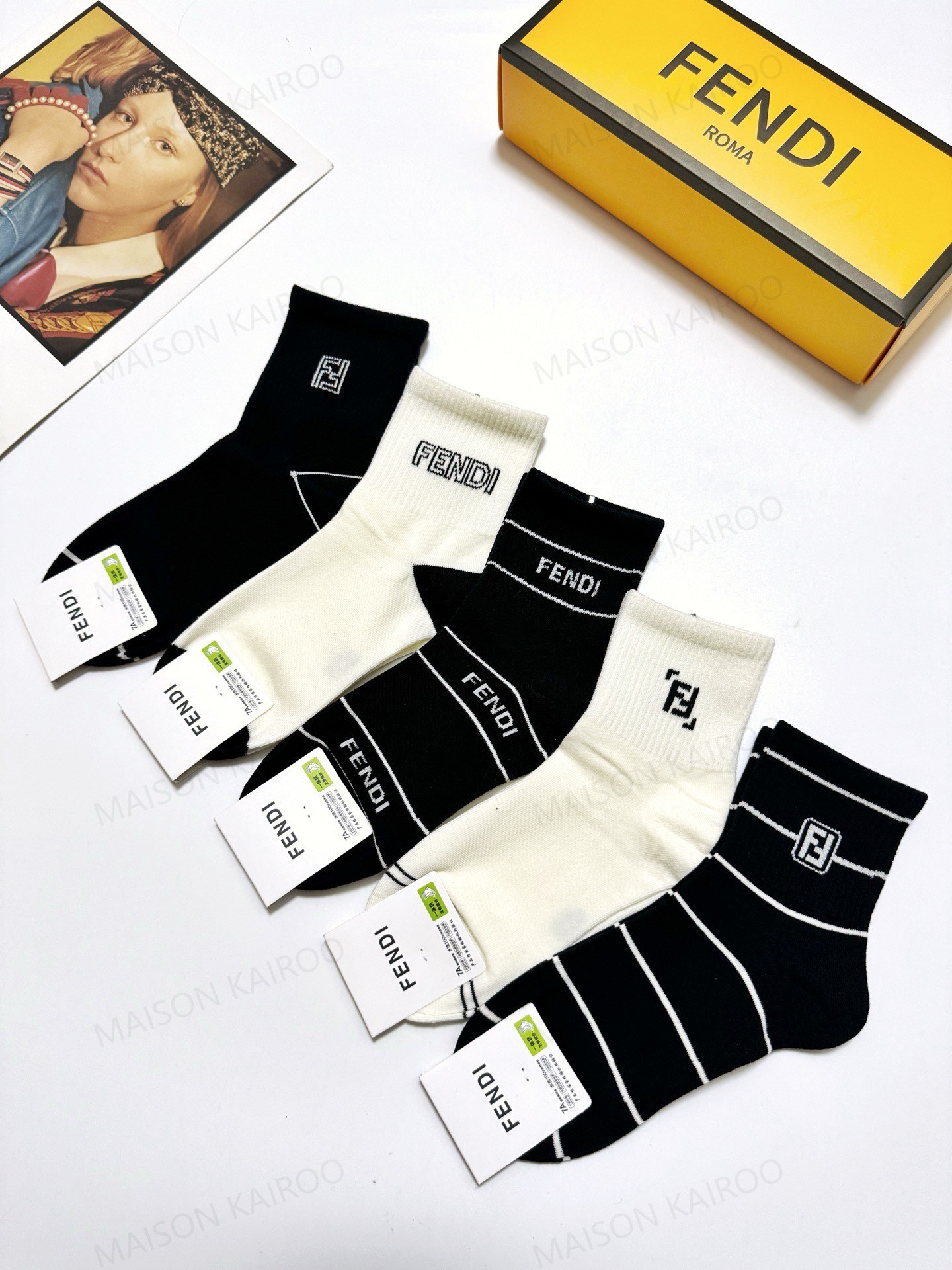 Fendi Socks 5-Pack - KAIROO