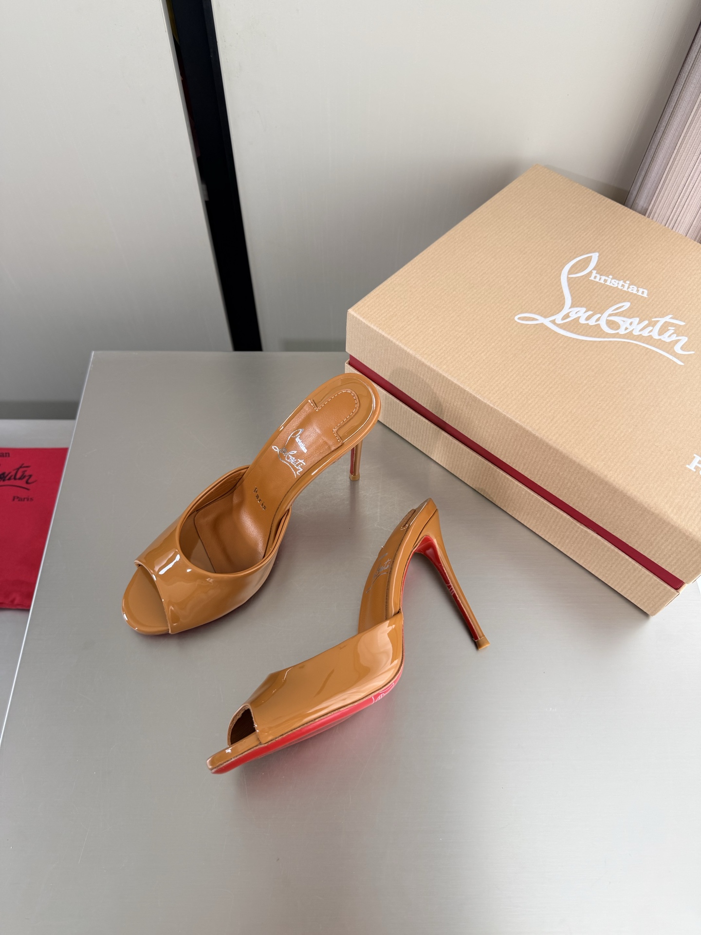 Christian Louboutin shiny leather Mule