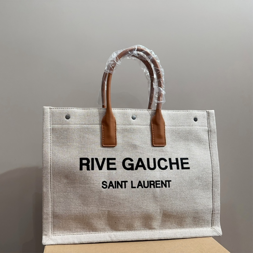 Saint Laurent YSL Rive Gauche canvas tote bag
