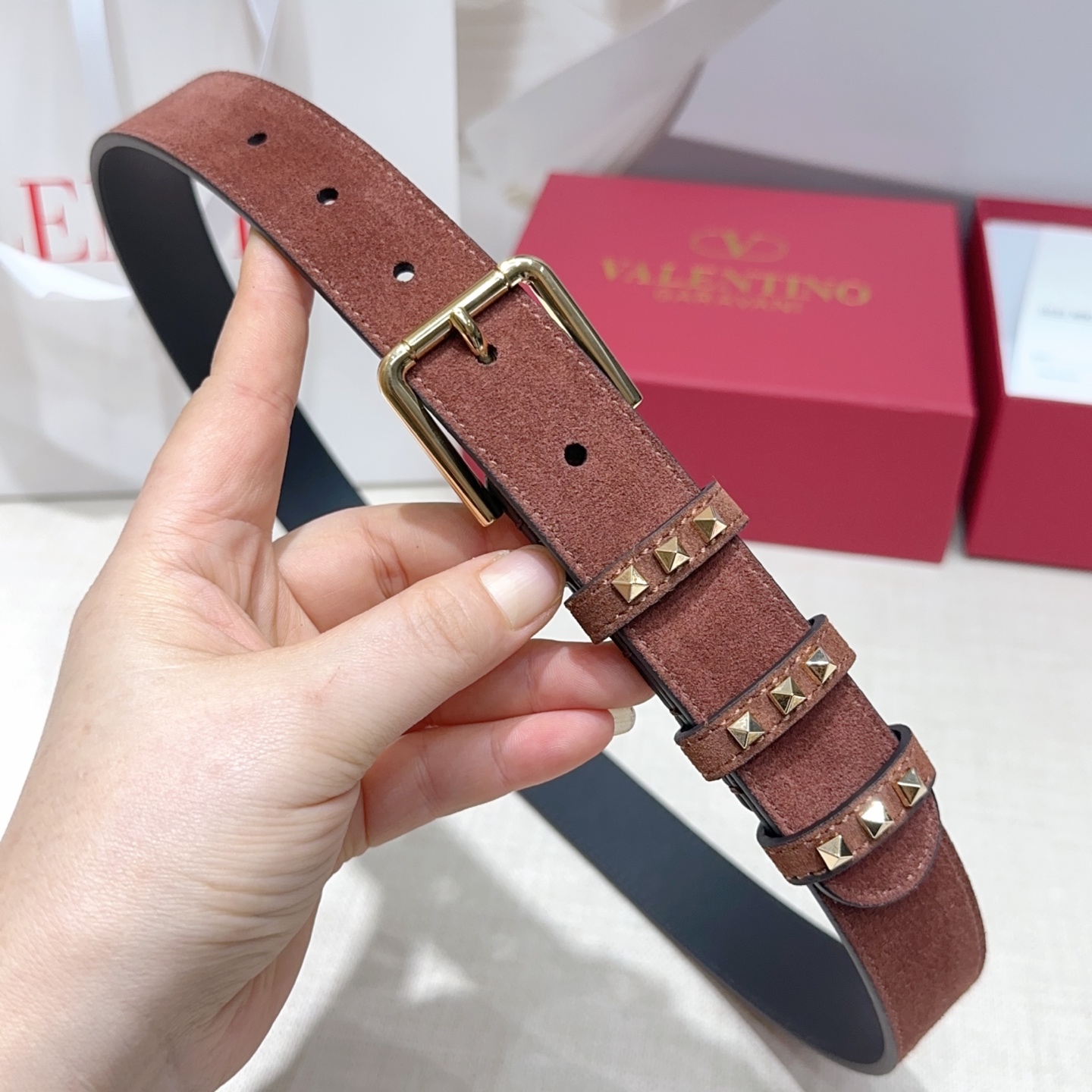 Valentino Suede Belt 3cm