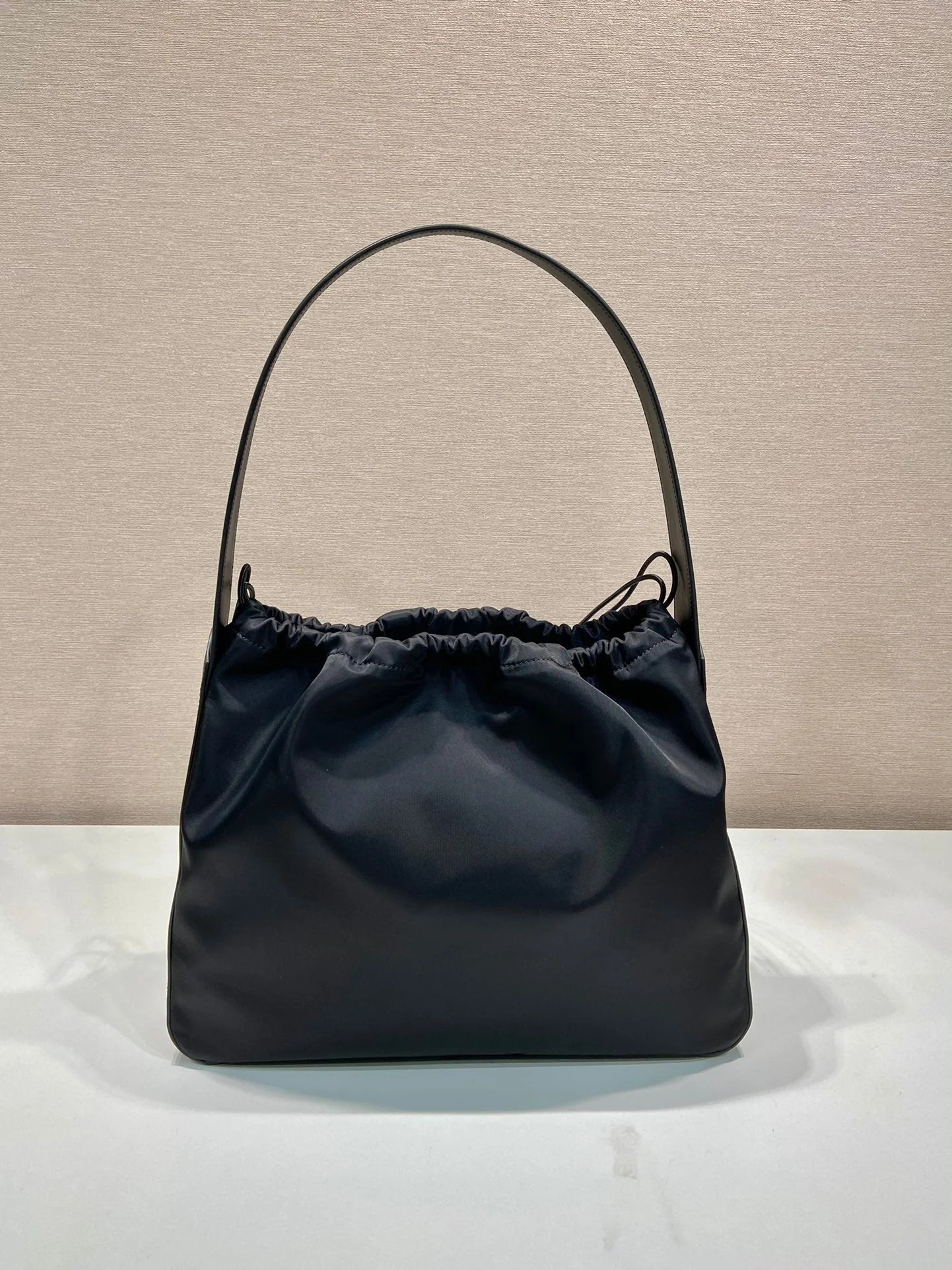 Prada LARGE DRAWSTRING BAG 37 IN BLACK RE-NYLON