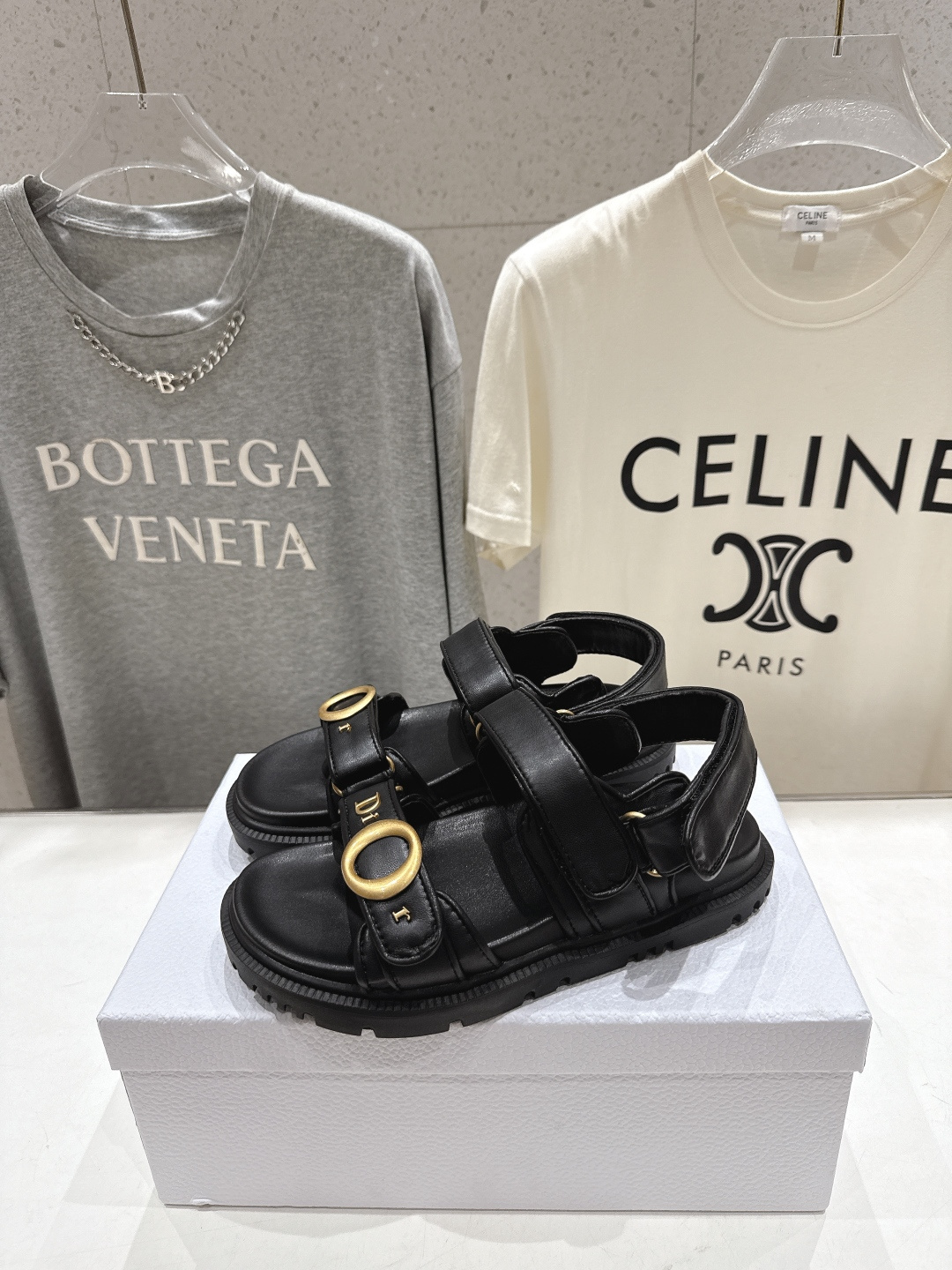 Dior F019 Leather Sandal in Black