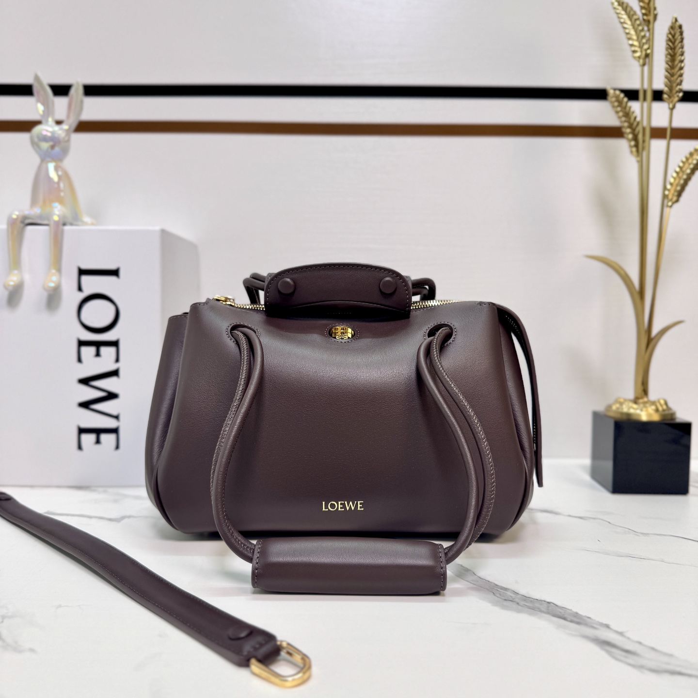Loewe Small Madrid Handbag in Nappa leather-Dark brown