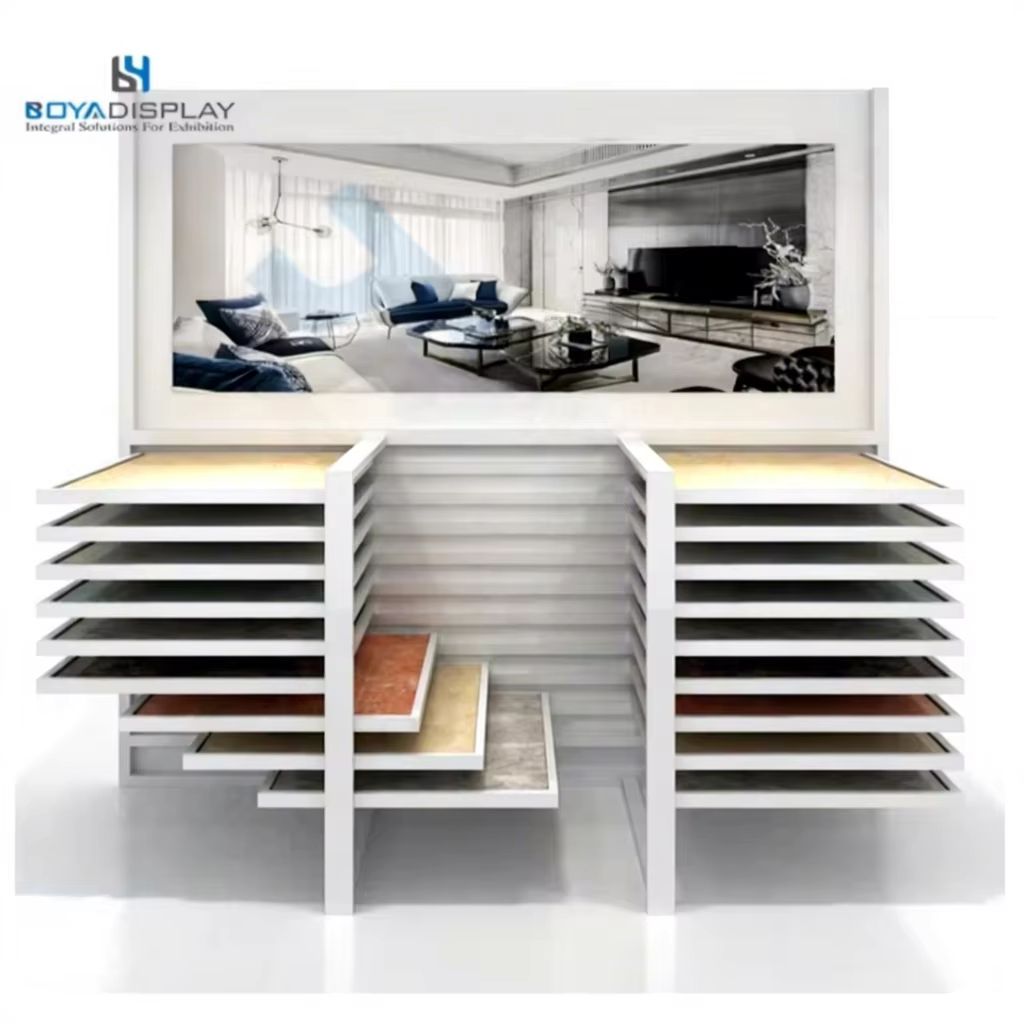 Factory Direct Custom High Capacity Multi Layer Angled-Insert Metal Display Rack Multi SKU for All Panel Displays