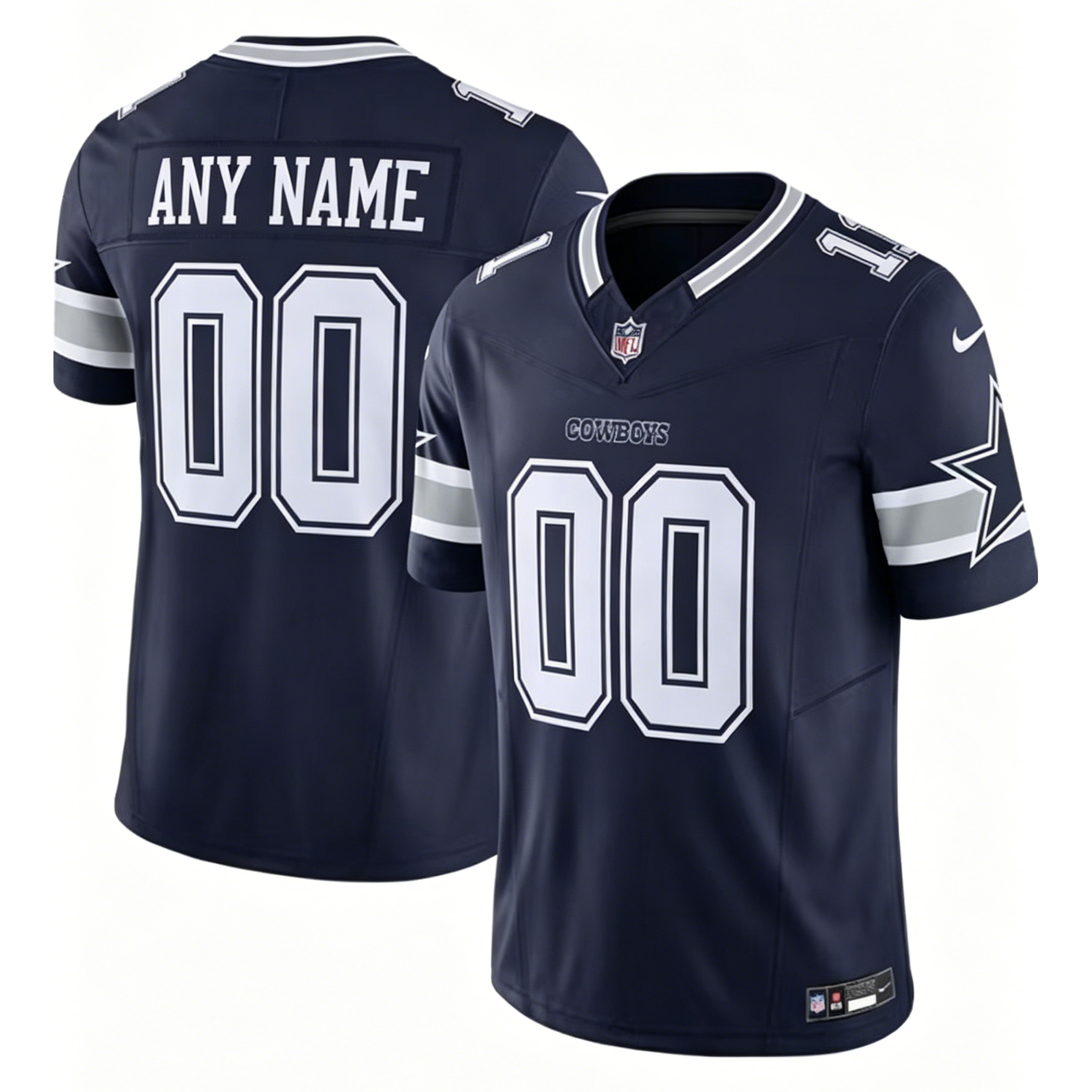 Customized Dallas Cowboys Nike White Navy Vapor F.U.S.E. Limited Jersey