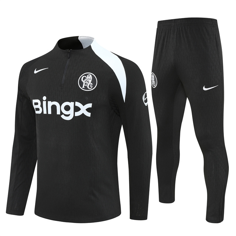 Adult / Kids Chlelsea 25/26 Half Zipper Training Suit Black