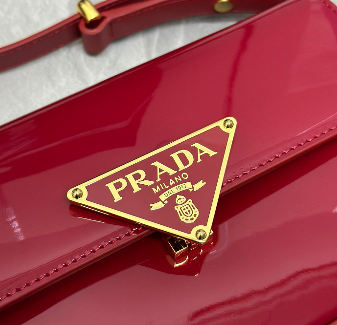 PRADA New Red Calf Leather Shoulder Bag