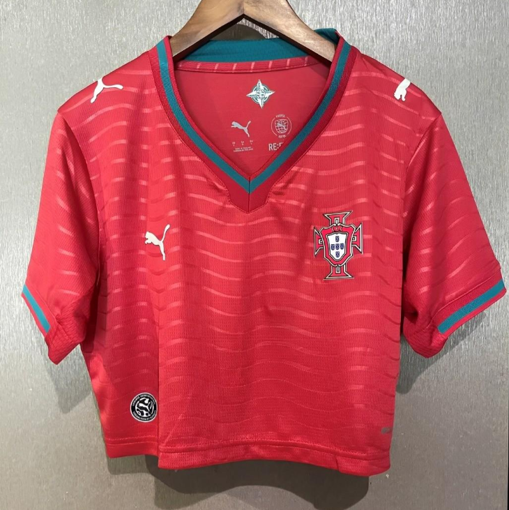 2026 Portugal Home Women Cropped Jersey S-2XL