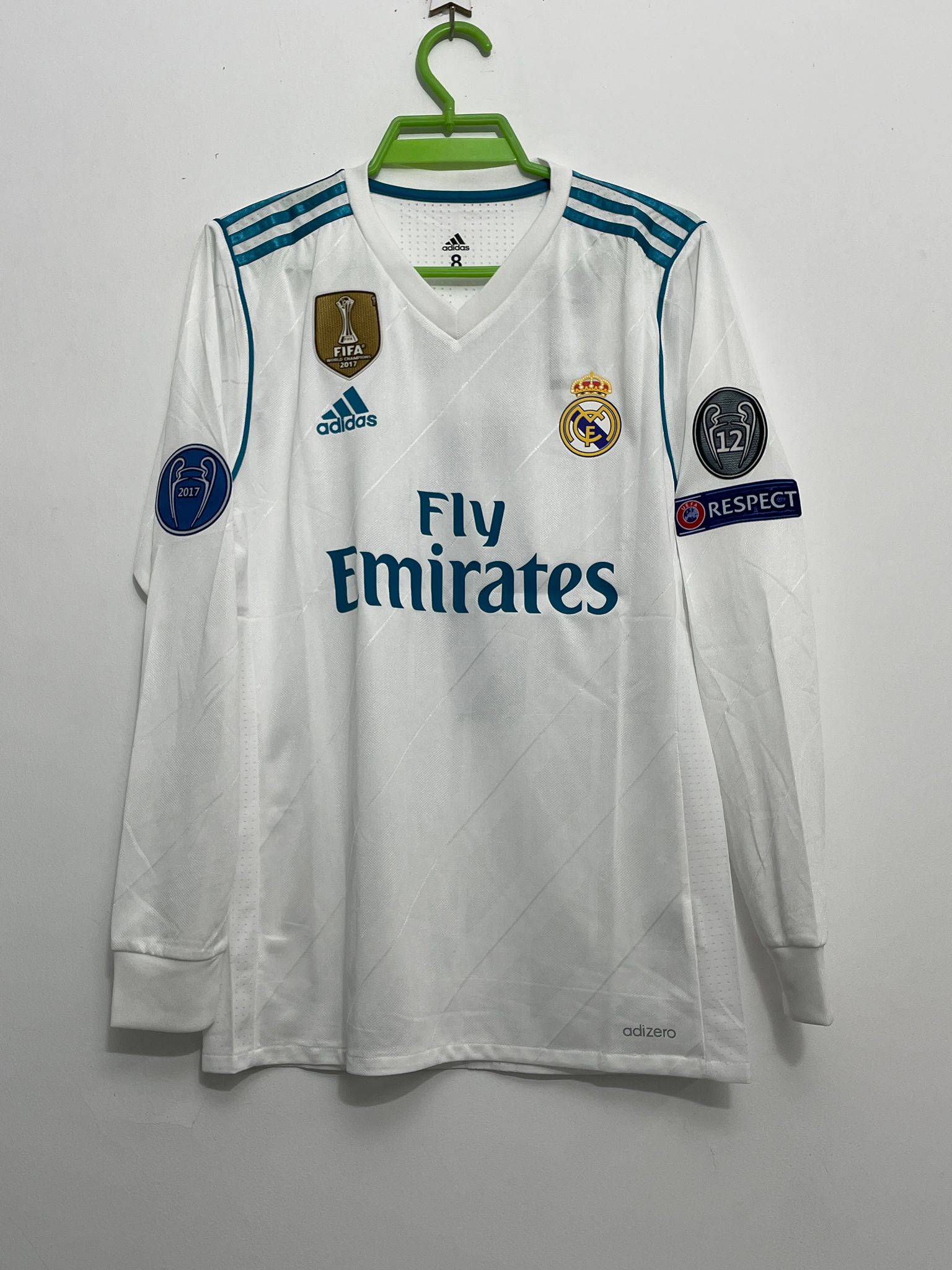 Player Version  Real Mαdrid 2017/18 Home White Masculino Long Sleeves S-2XL