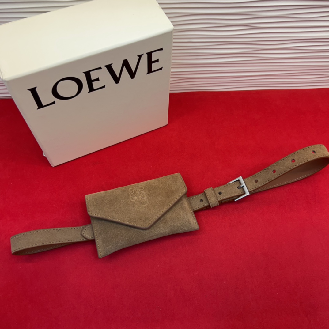 Loewe Anagram Suede Belt 2.0cm with Pouch