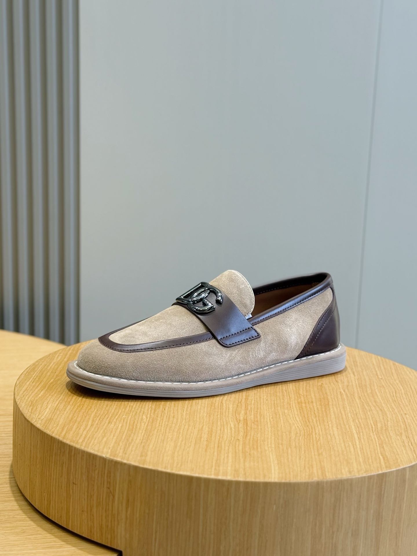 Dolce Gabbana Men's DG Logo Suede Loafer