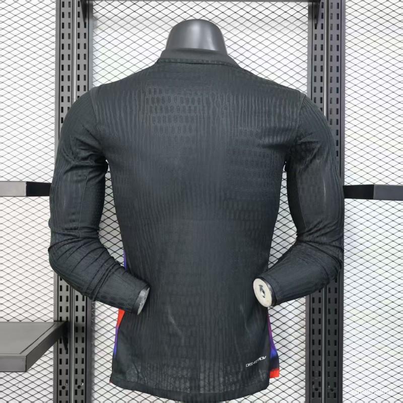 Player Version 2025 England Away Black Long Sleeve Jersey S-2XL