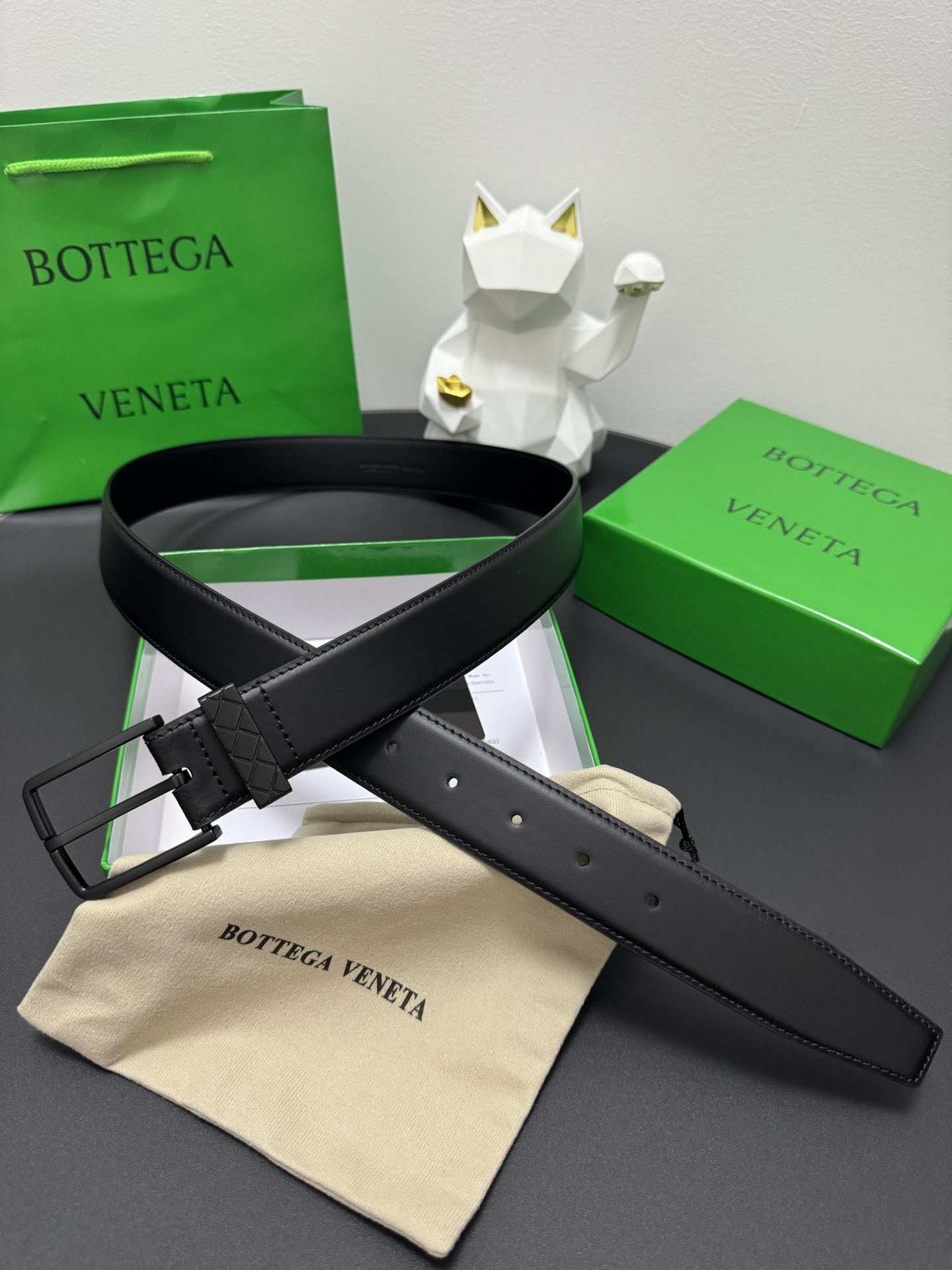 Bottega Veneta Intrecciato Leather Belt 3.5cm