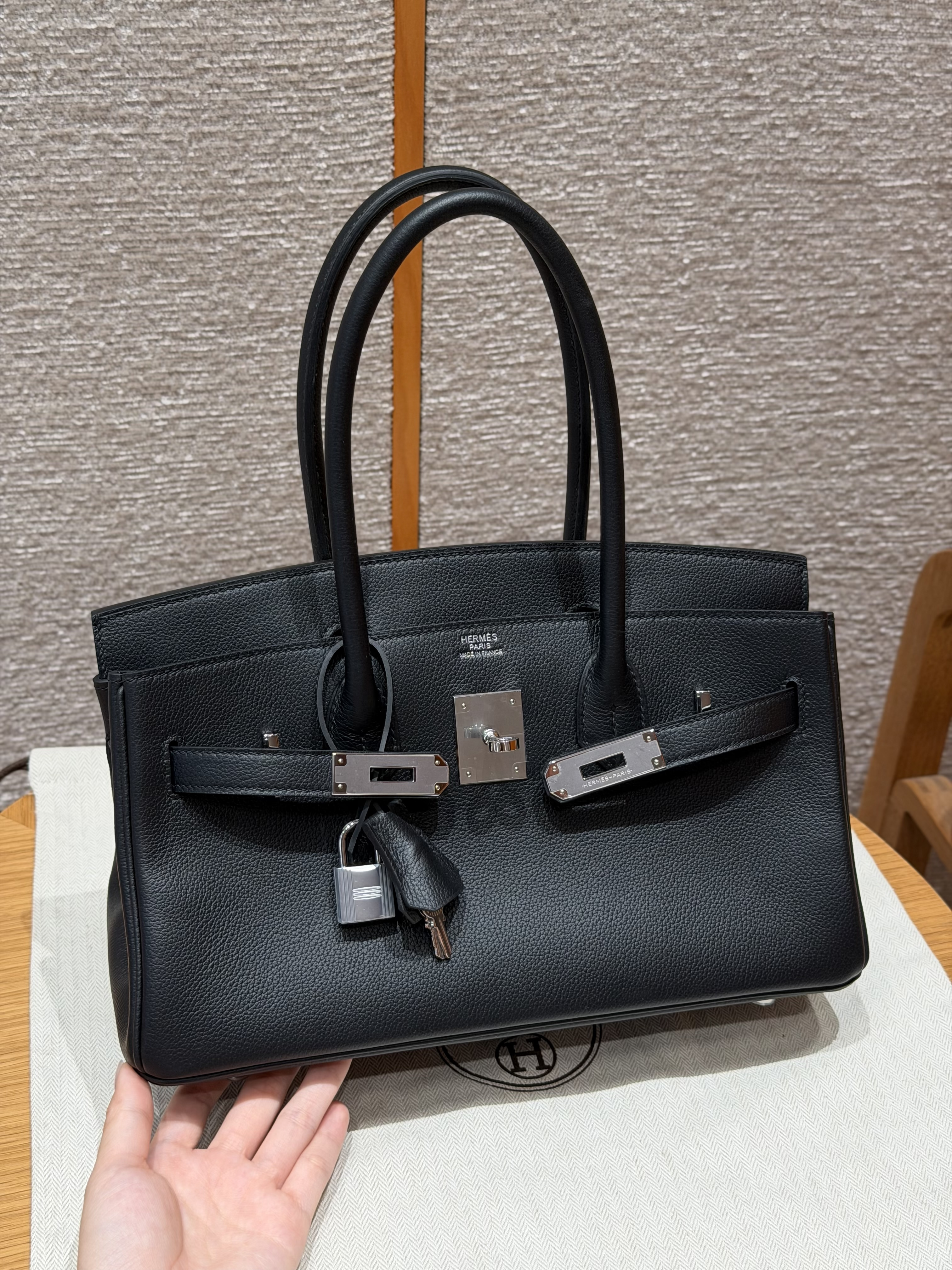Hermes Black Evercolor Shoulder Birkin 29