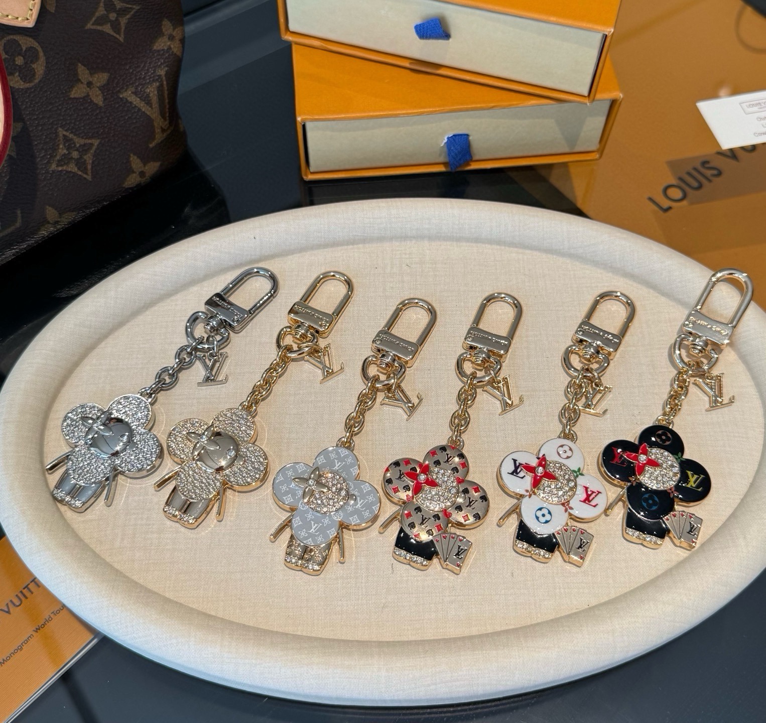 Louis Vuitton LV Vivienne Flower Figure Keychain & Bag Charm Set - KAIROO