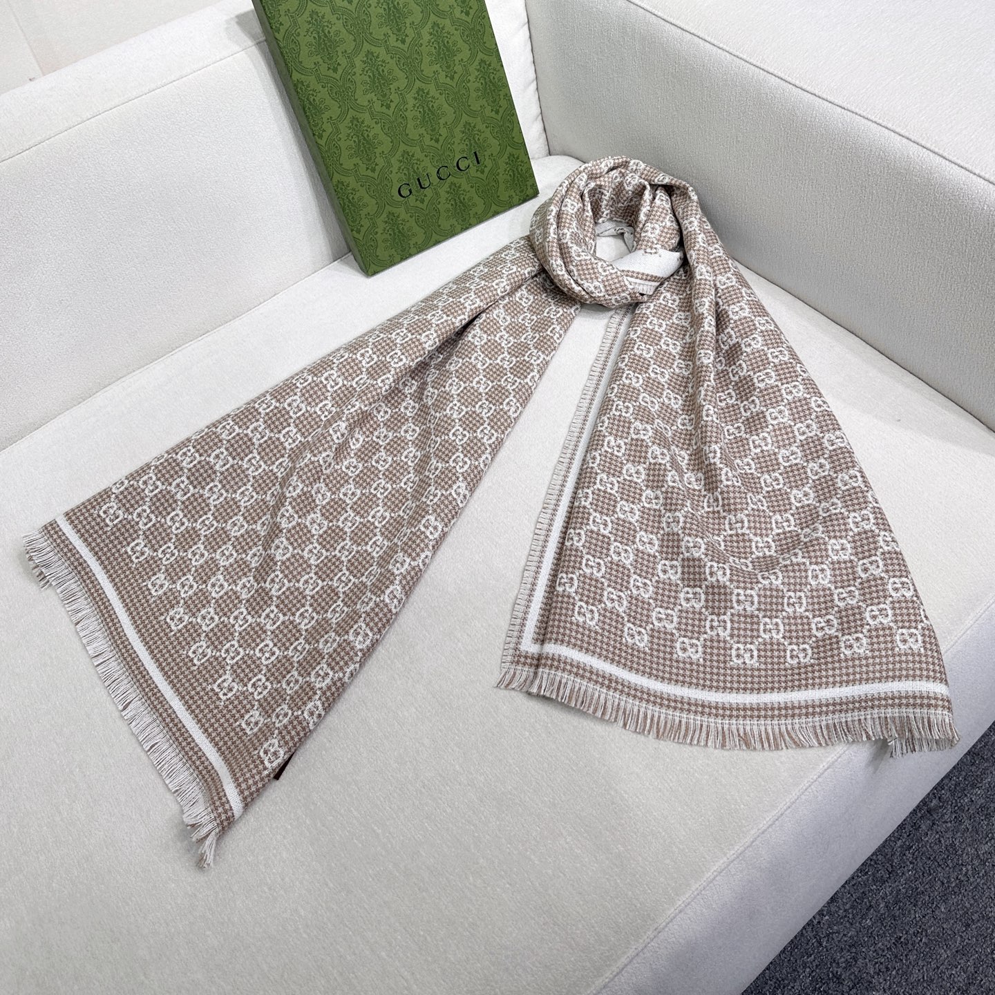 Gucci Classic GG wool and cashmere Scarf