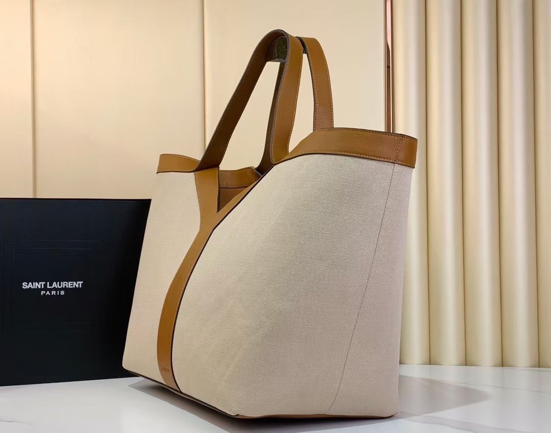 Saint Laurent  Bags Y leather and canvas tote bag
