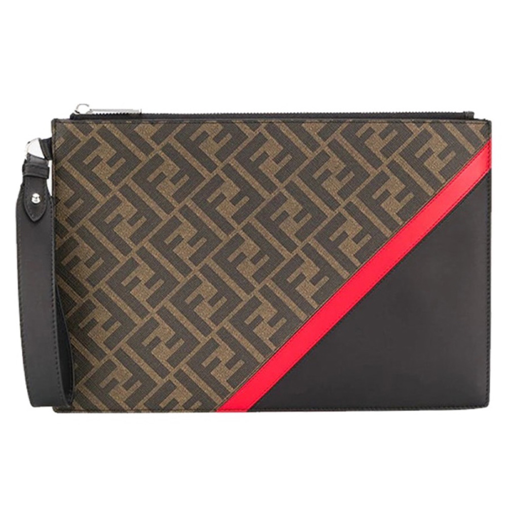 FENDI Printed Canvas Clutch card holder wallet