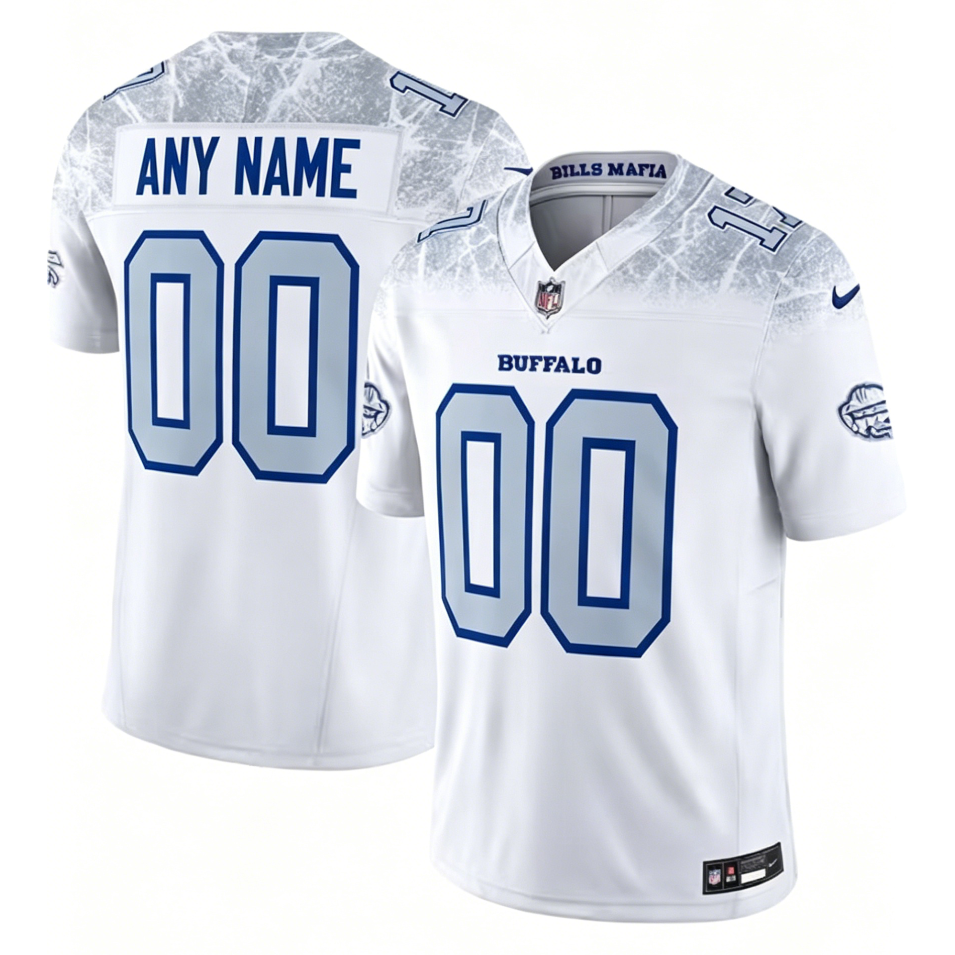 Customized Buffalo Bills Nike White 2025 Rivalries Collection Stitched Limited Jersey
