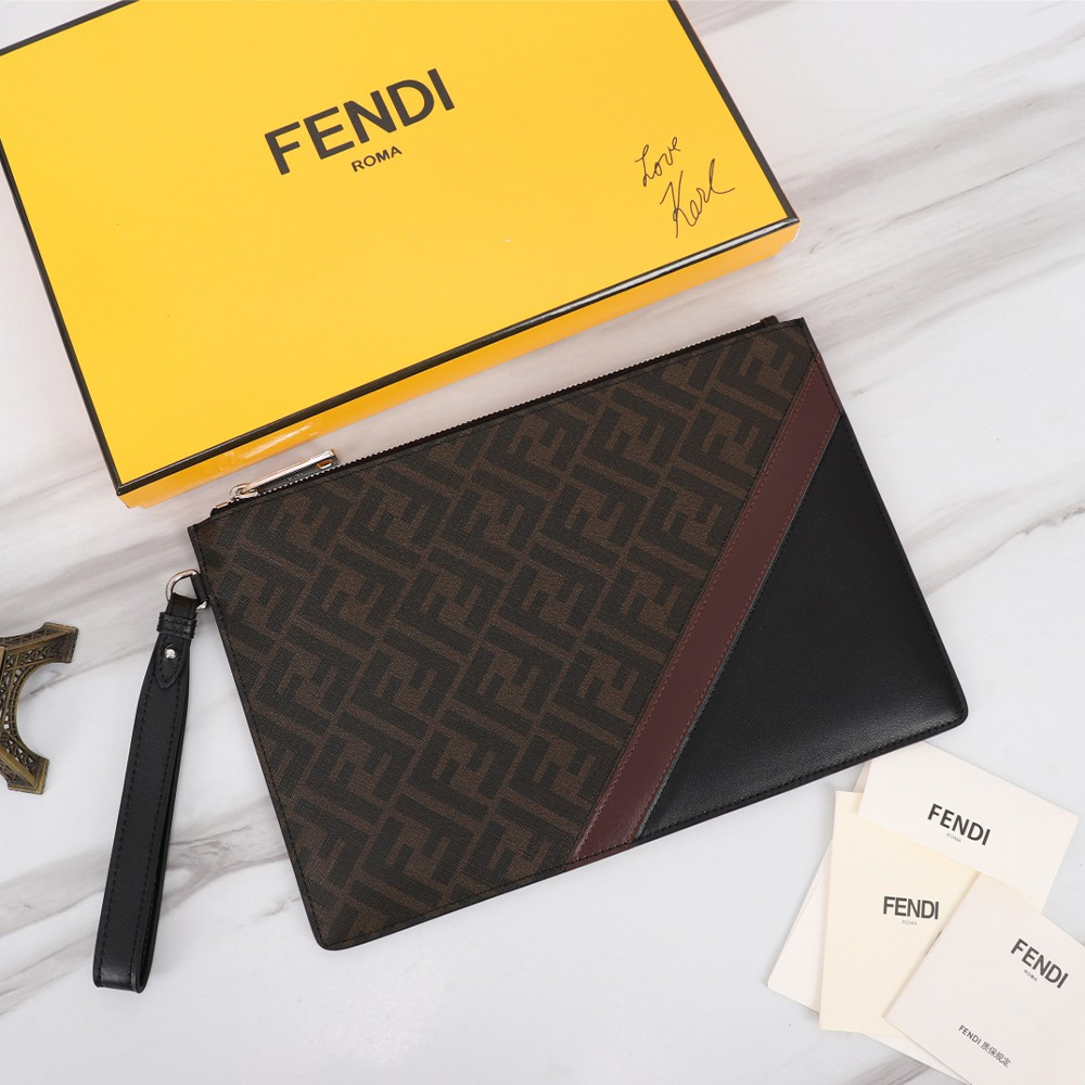 FENDI Printed Canvas Clutch card holder wallet