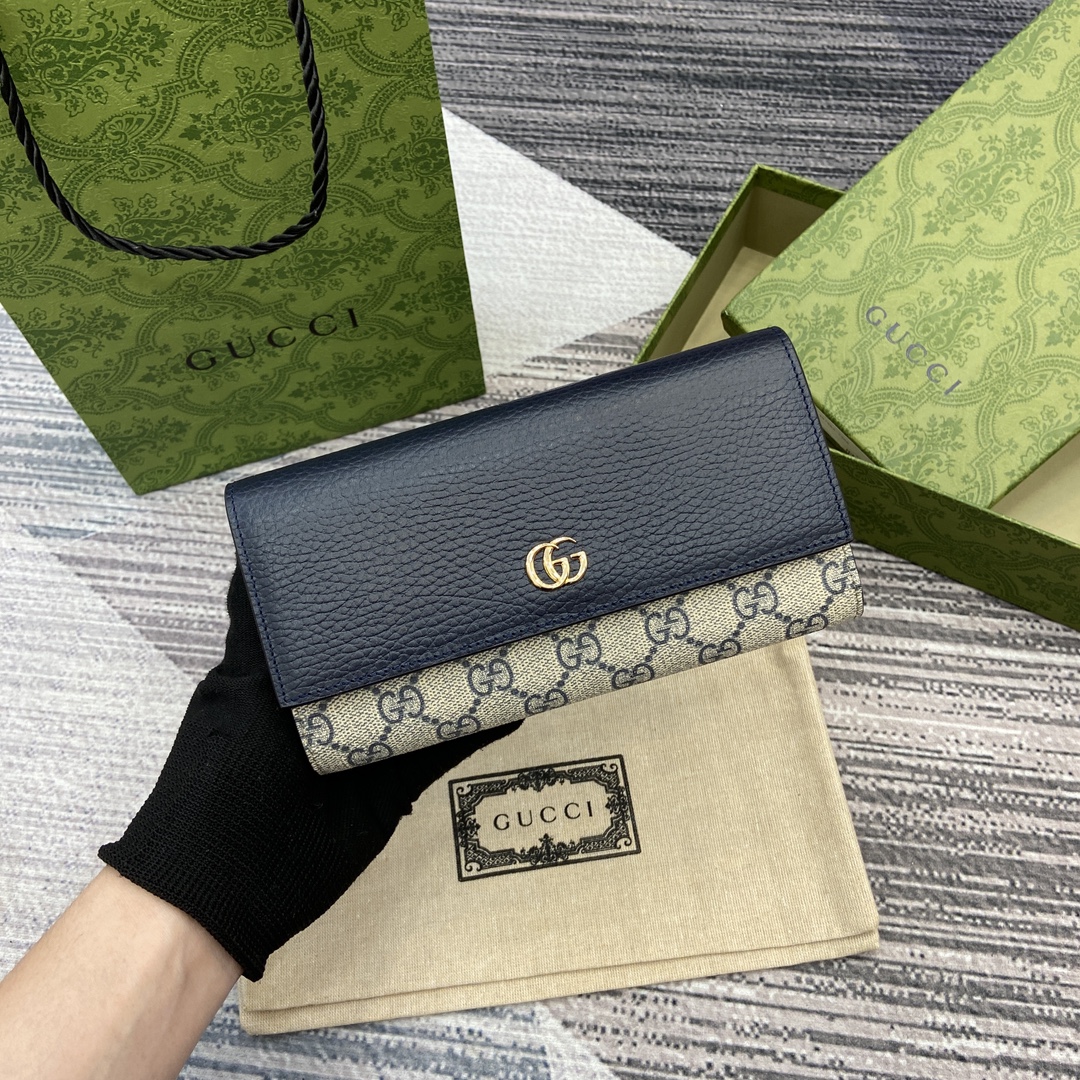 Gucci Bi-colour GG Marmont continental wallet 456116