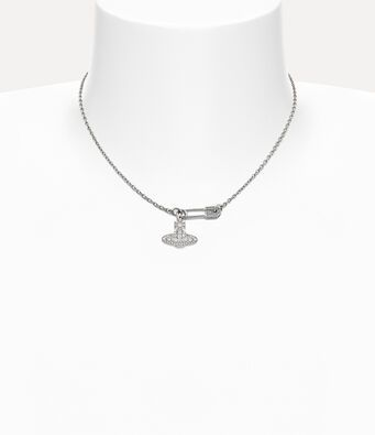 Chic Silver Saturn Safety Pin Choker, Retro Planet Charm Necklace, Statement Accessory