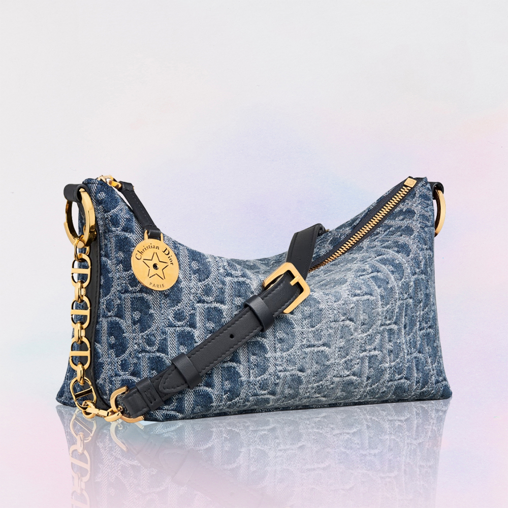 DIOR Oblique Star Hobo Denim Bag