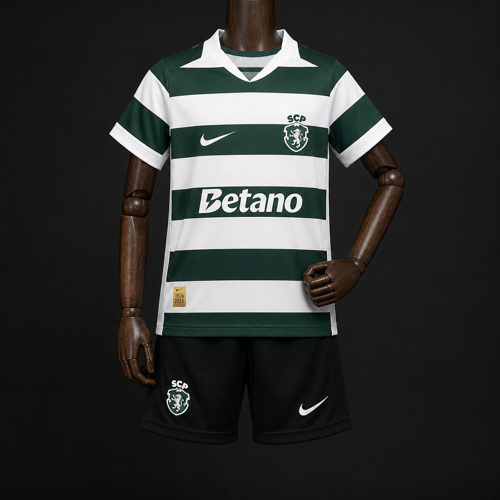 26/27 Kids Sporting CP Lisbon Home Kits Jersey 16-28 - musan