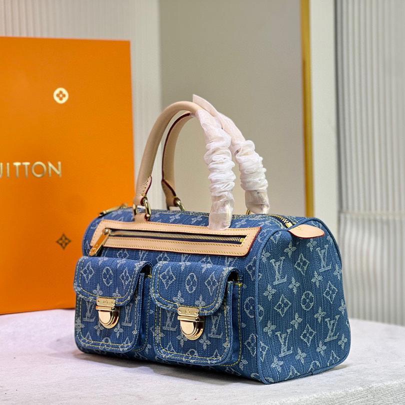 Louis Vuitton LV Monogram Neo Speedy Denim Shoulder Bag Handbag