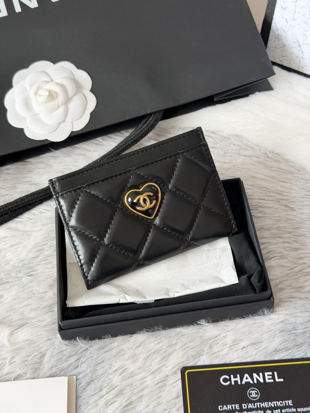 Chanel Card holder in Black lambskin